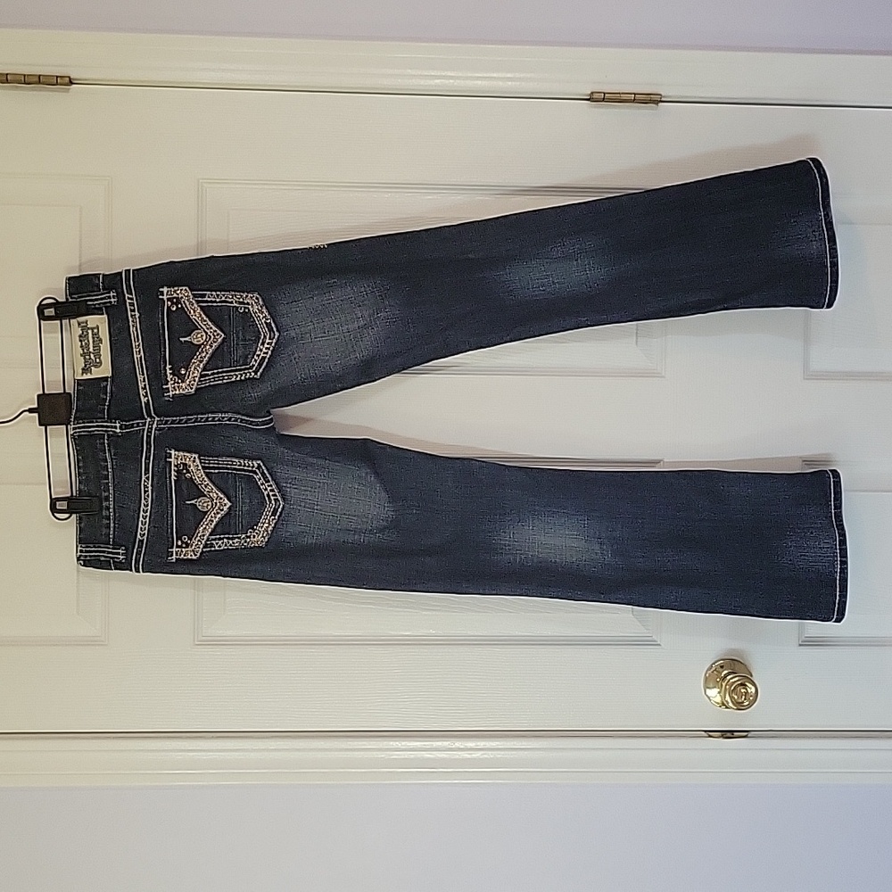ROCK & ROLL Cowgirl Original Low Rise Jeans Embellished - Picture 2 of 11